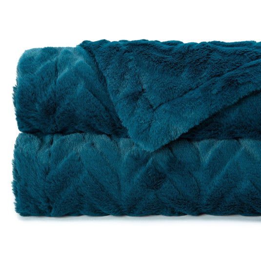 Embossed Faux Fur Throw Blanket Gift Chanasya