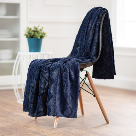 Trestle Faux Fur Throw Blanket Gift Chanasya