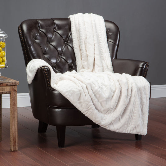 Trestle Faux Fur Throw Blanket Gift Chanasya