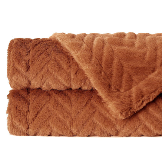 Embossed Faux Fur Throw Blanket Gift Chanasya