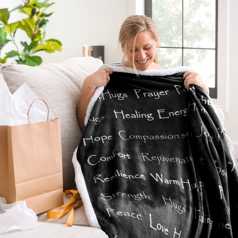 Load image into Gallery viewer, Gift Faux Fur Comfort Words Throw Blanket Collective Chanasya
