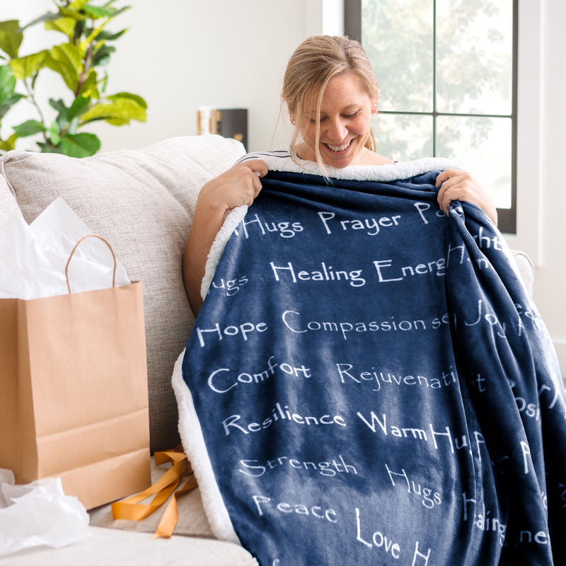 Load image into Gallery viewer, Gift Faux Fur Comfort Words Throw Blanket Collective Chanasya
