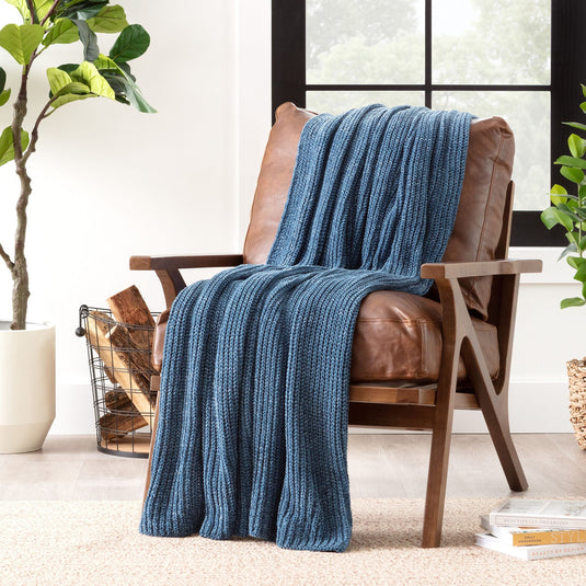 Knit Chenille Throw Blanket Gift Chanasya