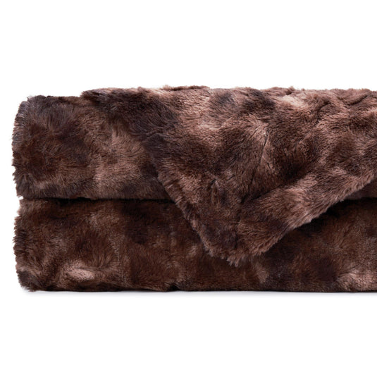 Double Sided Oversized Wolf Faux Fur Throw Blanket Gift Chanasya