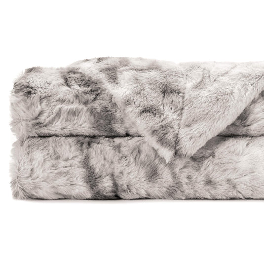 Double Sided Oversized Wolf Faux Fur Throw Blanket Gift Chanasya