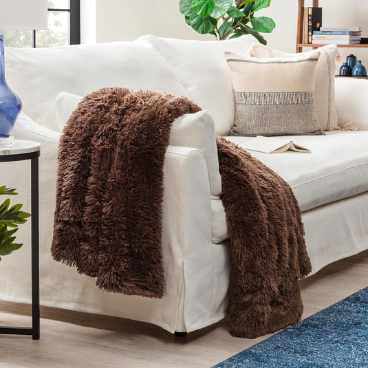 Solid Faux Long Fur Throw Blanket Collective Chanasya