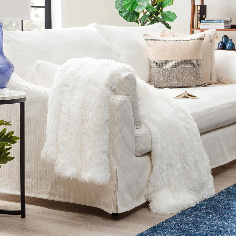 Load image into Gallery viewer, Solid Faux Long Fur Throw Blanket Collective Chanasya
