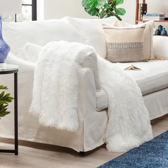 Solid Faux Long Fur Throw Blanket Collective Chanasya