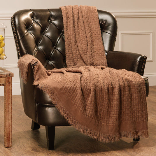 Waffle Fringe Throw Blanket Collective Chanasya