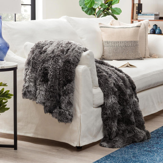 Wolf Faux Long Fur Throw Blanket Gift Chanasya