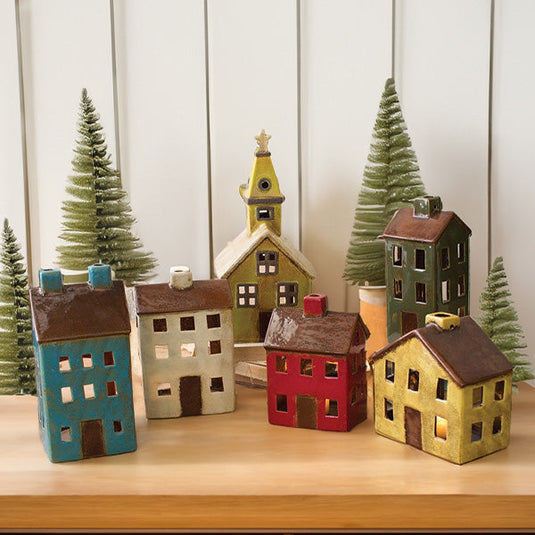 Multi-color Decorative Village, Set of Six Whats trending KAL