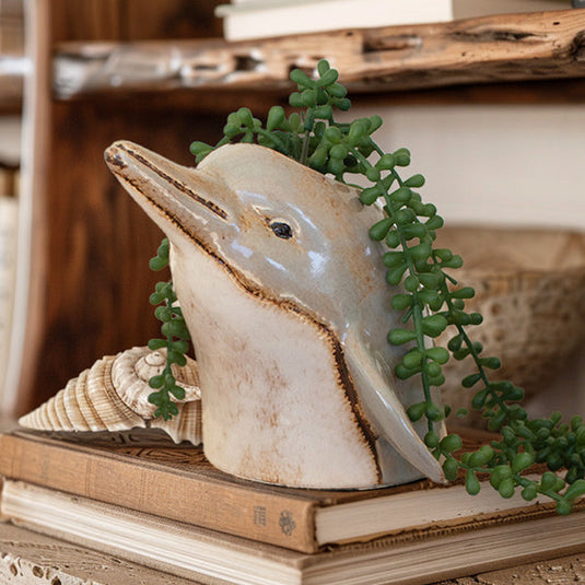 Ceramic Dolphin Planter General KAL