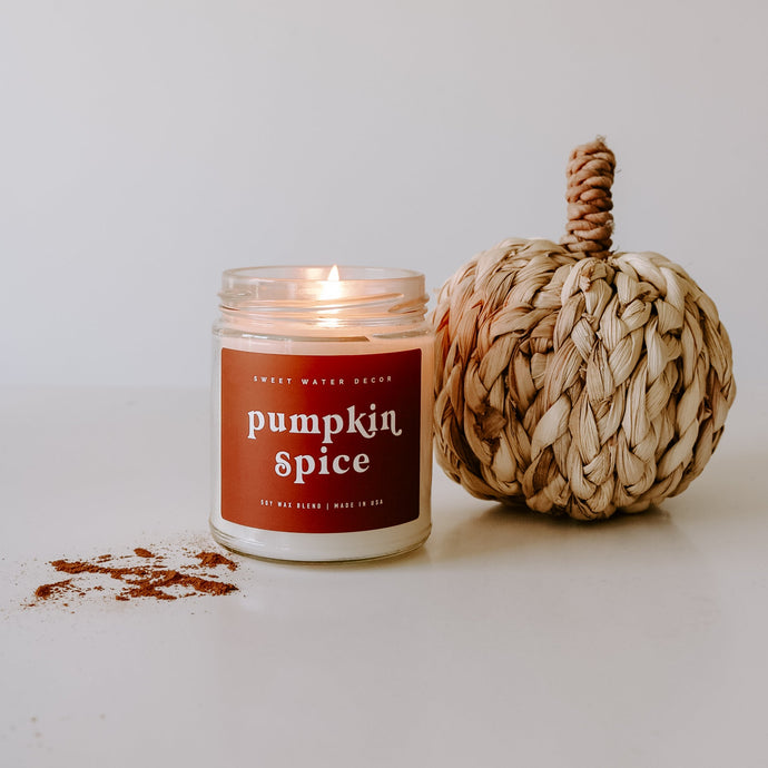 Pumpkin Spice Soy Candle - Clear Jar - 9 oz Collective Sweet Water Decor