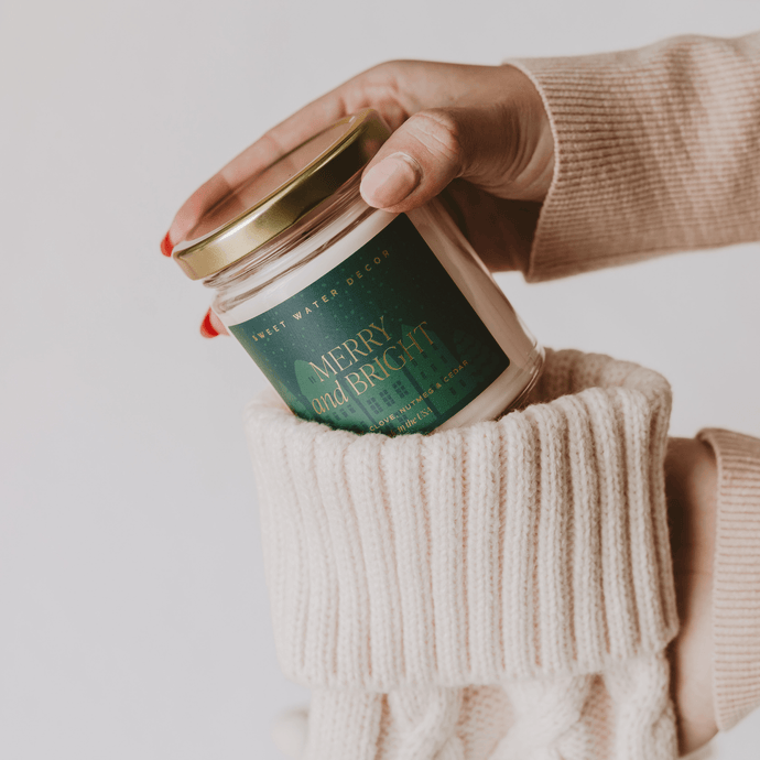 Merry and Bright Soy Candle | 9oz. Clear Jar Collective Sweet Water Decor