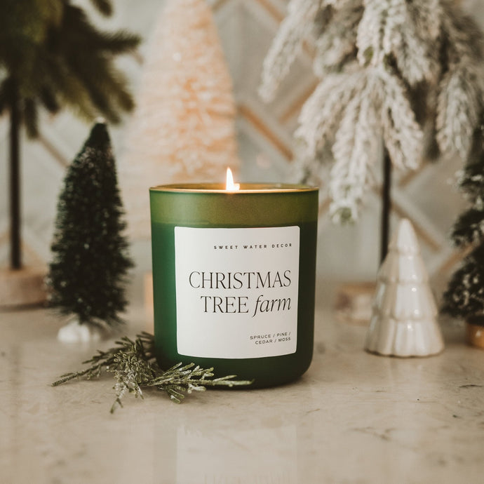 Christmas Tree Farm Soy Candle - Green Matte Jar - 15 oz Collective Sweet Water Decor