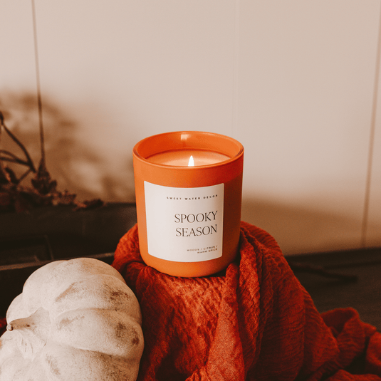 Spooky Season Soy Candle - Orange Matte Jar - 15 oz Collective Sweet Water Decor