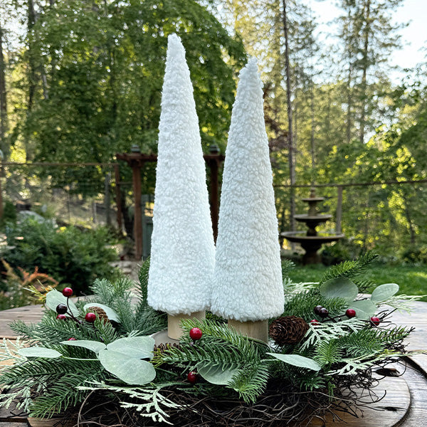 17 Inch Plush Cone Tree Decor, Set of Two Sale ABH