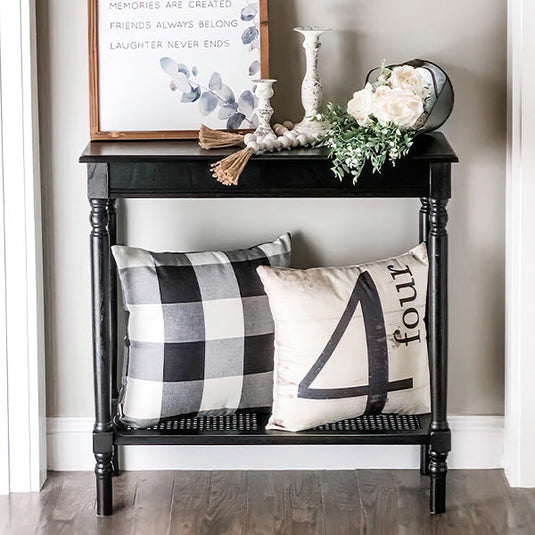 Black Wood Traditional Rectangle Console Table Whats trending UMA