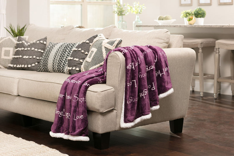 Load image into Gallery viewer, Gift Faux Fur Comfort Words Throw Blanket Collective Chanasya
