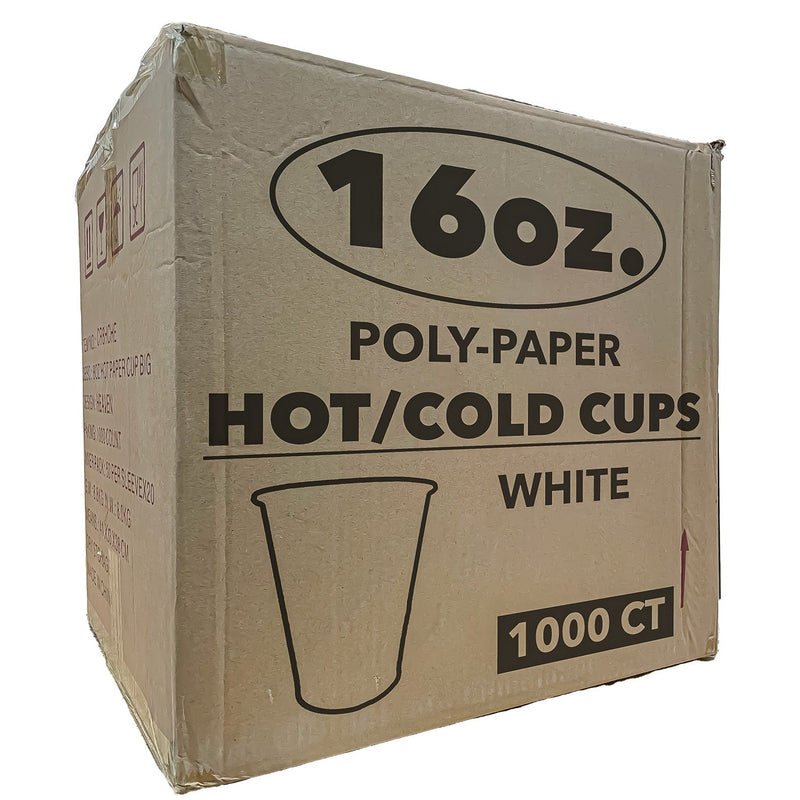 Load image into Gallery viewer, *WHOLESALE* 16 oz. - Disposable - White - Hot/Cold Cups | 1000 ct. Paper Cups VeZee
