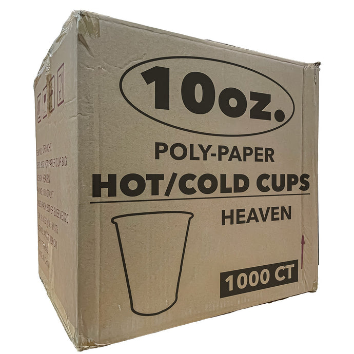 *WHOLESALE* 10 oz. - Disposable - Heaven - Hot/Cold Poly Papers Cups | 1000 ct. Paper Cups VeZee