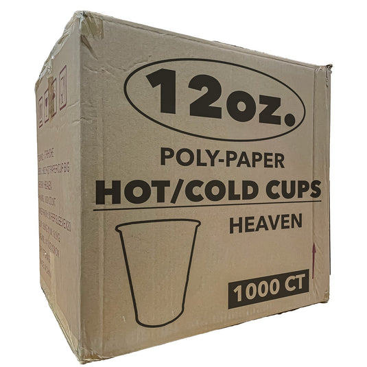 *WHOLESALE* 12 oz. - Disposable - Heaven - Hot/Cold Cups | 1000 ct. Paper Cups VeZee