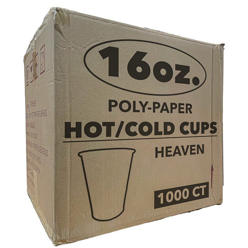 Load image into Gallery viewer, *WHOLESALE* 16 oz. - Disposable - Heaven - Hot/Cold Poly Papers Cups | 1000 ct. Paper Cups VeZee
