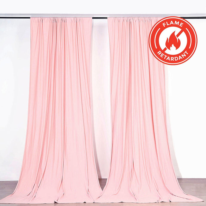 2 Pack Blush Scuba Polyester Event Curtain Drapes, Durable Flame Resistant Backdrop Event Panels Wrinkle Free with Rod Pockets - 10ftx10ft Backdrops PROstorez Default Title