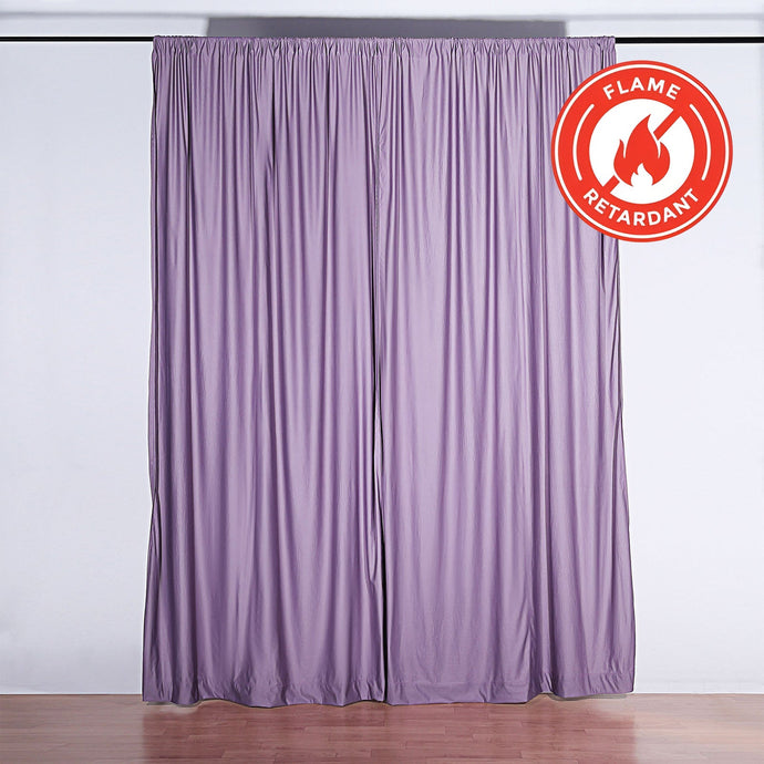 2 Pack Violet Amethyst Scuba Polyester Event Curtain Drapes, Durable Flame Resistant Backdrop Event Panels Wrinkle Free with Rod Pockets - 10ftx10ft Backdrops HIER_5310 Default Title