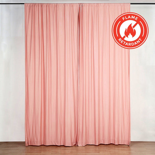 2 Pack Dusty Rose Scuba Polyester Event Curtain Drapes, Durable Flame Resistant Backdrop Event Panels Wrinkle Free with Rod Pockets - 10ftx10ft Backdrops PROstorez Default Title