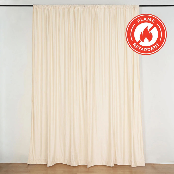 2 Pack Beige Scuba Polyester Event Curtain Drapes, Durable Flame Resistant Backdrop Event Panels Wrinkle Free with Rod Pockets - 10ftx10ft Backdrops HIER_5310 Default Title