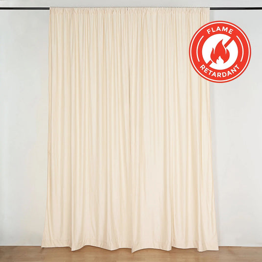 2 Pack Beige Scuba Polyester Event Curtain Drapes, Durable Flame Resistant Backdrop Event Panels Wrinkle Free with Rod Pockets - 10ftx10ft Backdrops PROstorez Default Title