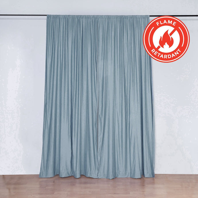 2 Pack Dusty Blue Scuba Polyester Event Curtain Drapes, Durable Flame Resistant Backdrop Event Panels Wrinkle Free with Rod Pockets - 10ftx10ft Backdrops PROstorez Default Title