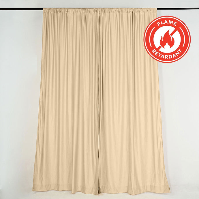 2 Pack Champagne Scuba Polyester Event Curtain Drapes, Durable Flame Resistant Backdrop Event Panels Wrinkle Free with Rod Pockets - 10ftx10ft Backdrops HIER_5310 Default Title