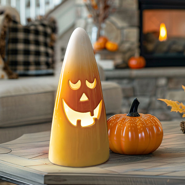 Ceramic Candy Corn Jack-O-Lantern General CT