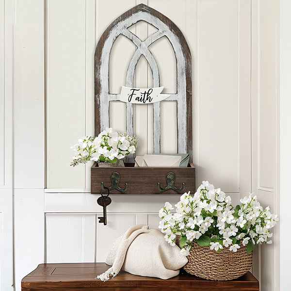 Cathedral Window Storage Shelf with Hooks Whats trending TP