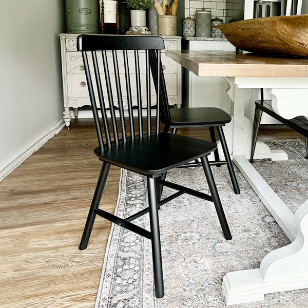 Black Spindle Back Dining Chairs, Set of 2 Whats trending ABH