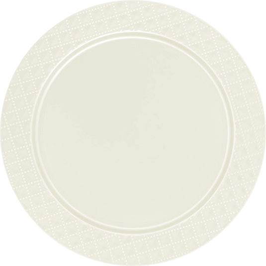 Charger Diamond Design Plates Cream 13" 2CT Tablesettings Decorline