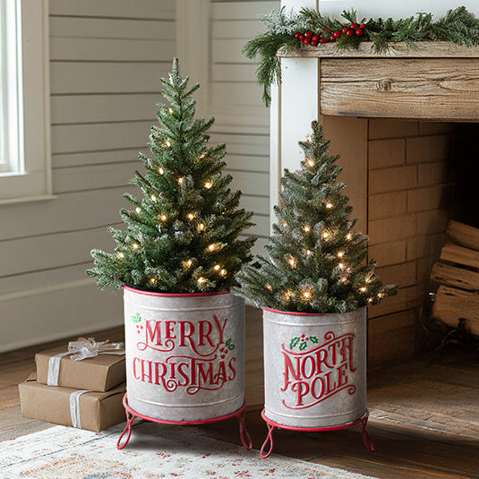 Metal Christmas Storage Containers, Set of Two, Choose Your Style General CT