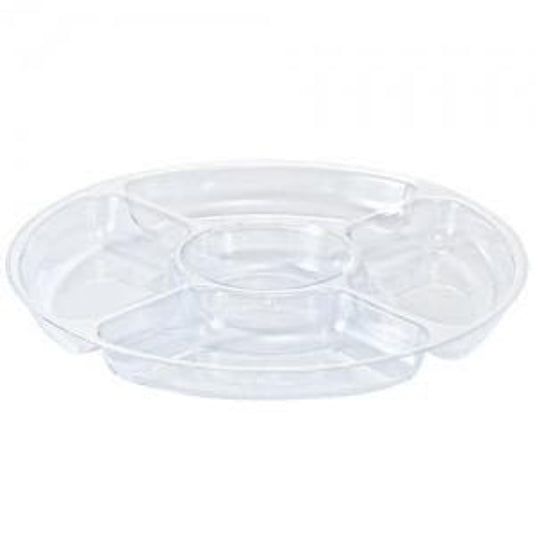 Clear 5 Compartment 12" Plastic Platter Serverware Party Dimensions