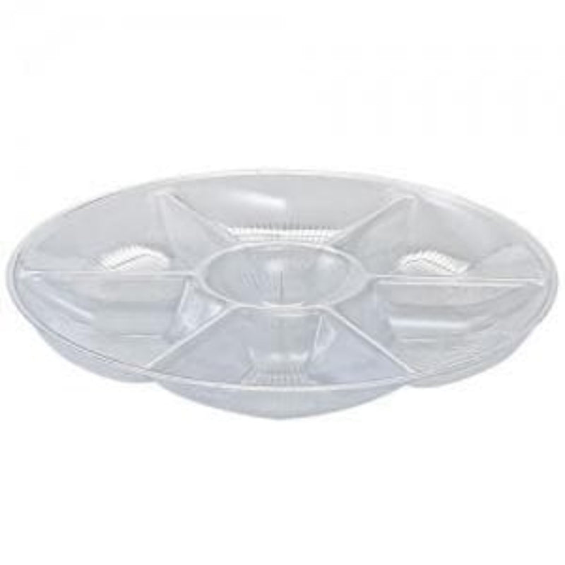 Load image into Gallery viewer, Clear 7 Compartment 14&quot; Plastic Platter Serverware Hanna K Signature
