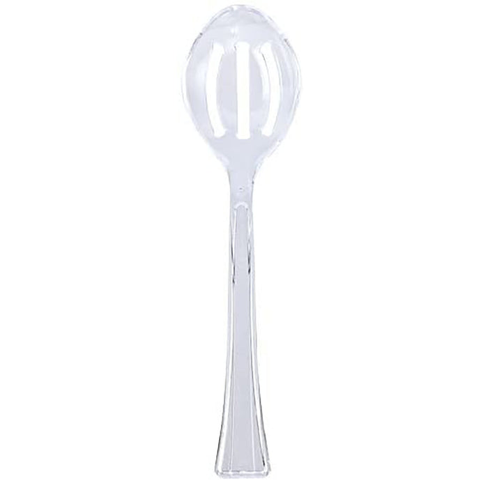 99¢ Clear Heavyweight Plastic Slotted Salad Serving Spoon 12