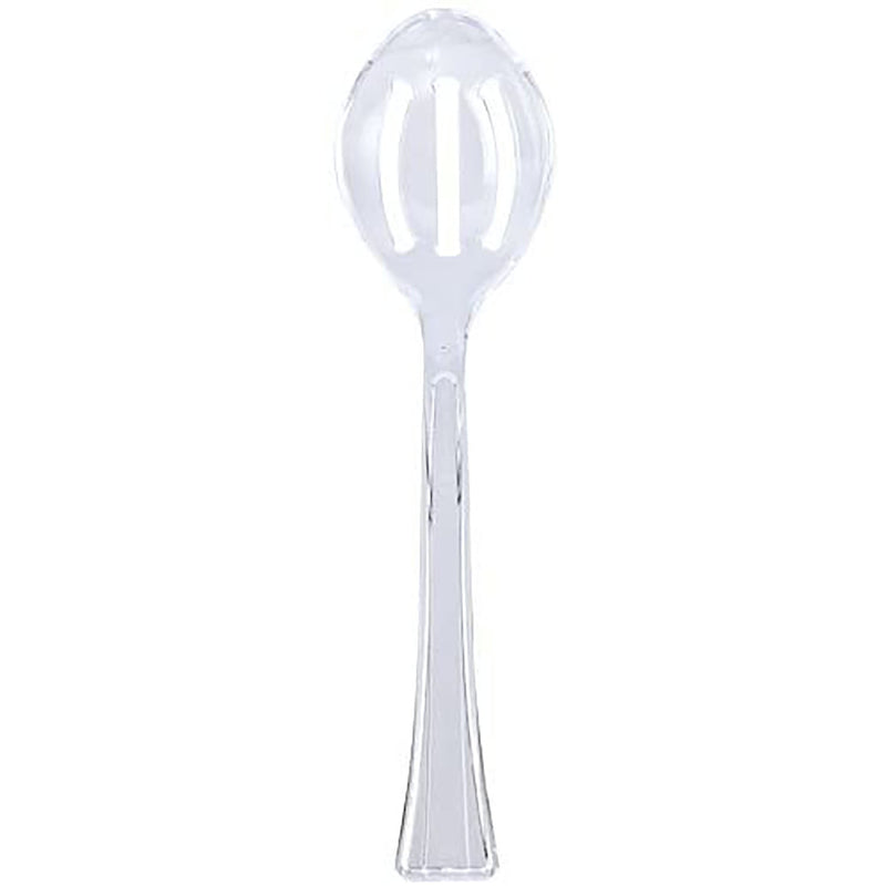 Load image into Gallery viewer, 99¢ Clear Heavyweight Plastic Slotted Salad Serving Spoon 12&quot; Serverware Lillian
