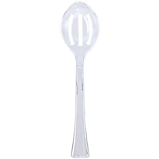 99¢ Clear Heavyweight Plastic Slotted Salad Serving Spoon 12" Serverware Lillian