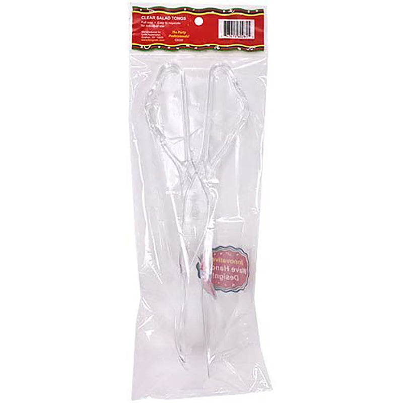 Load image into Gallery viewer, Clear Plastic Salad Tong 10&quot; Serverware Party Dimensions
