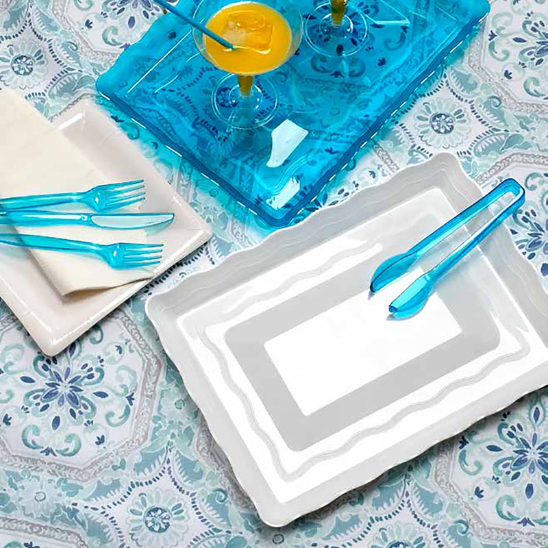 Load image into Gallery viewer, Wave 9&quot; x 13&quot; Rectangle Clear Plastic Tray Serverware Hanna K Signature
