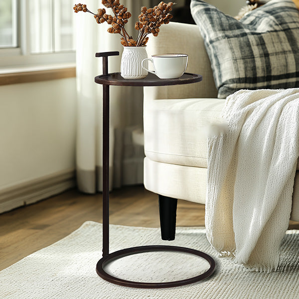 Rustic Bronze Metal Round C Table General ABH