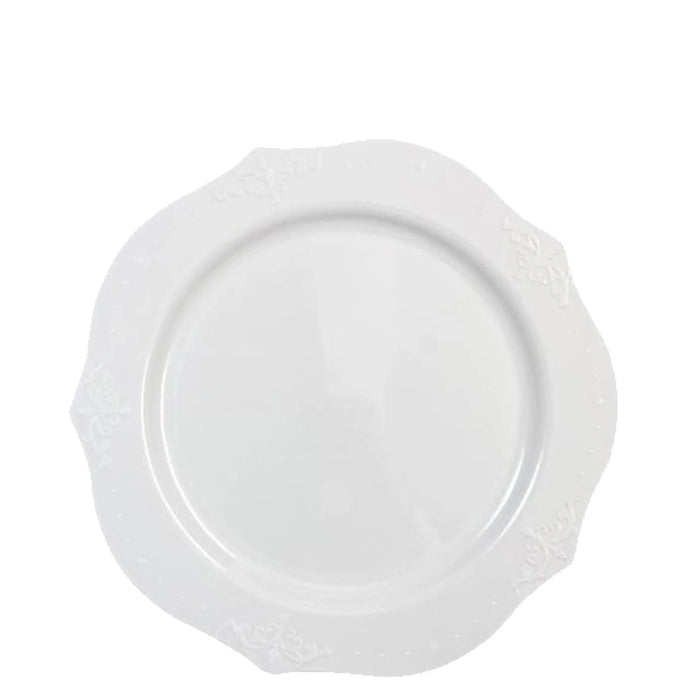 BULK Antique collection Plastic Salad Plates White 7'' Tablesettings Decorline