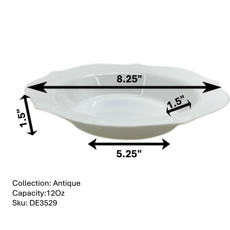 Load image into Gallery viewer, Antique Collection Plastic Bowls White 12 oz Tablesettings Decorline
