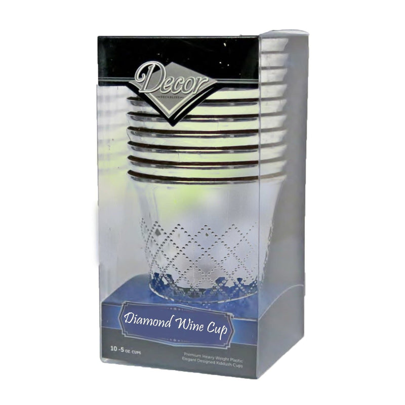 Load image into Gallery viewer, Diamond wine Kiddush Cup/ kiddish cup Silver 5 oz Tablesettings Decorline
